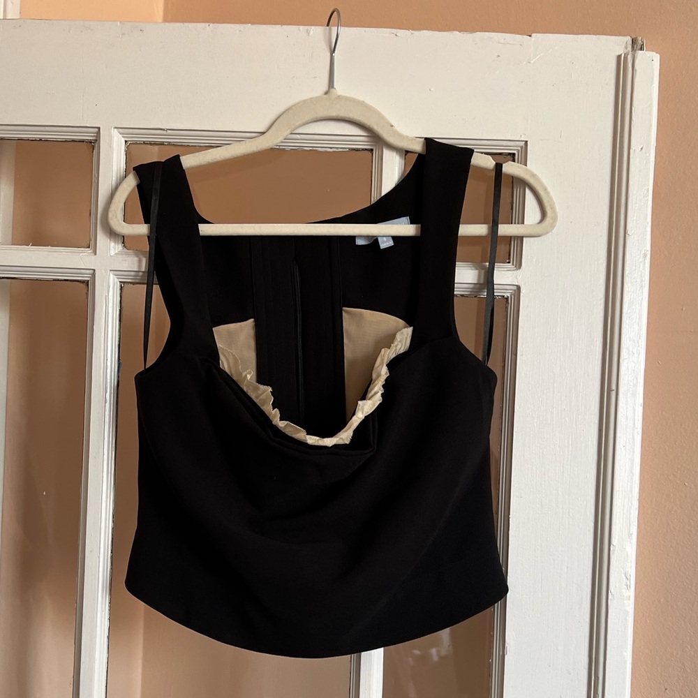 NWOT Black corset-like Top
